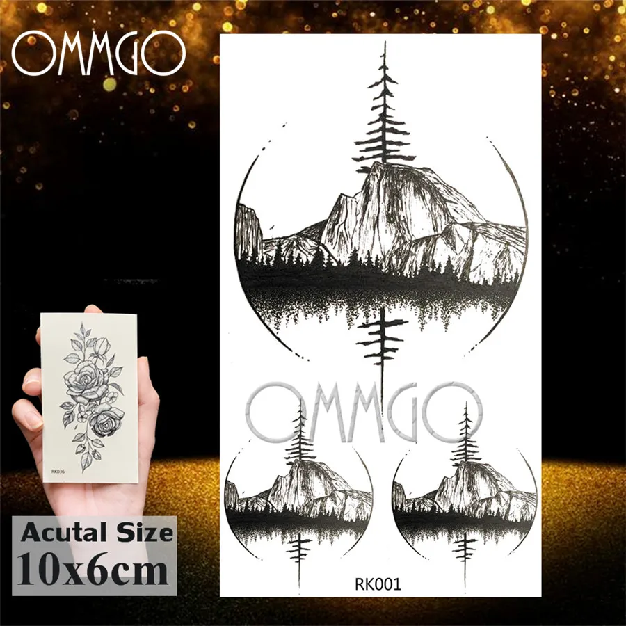 OMMGO галактика акварельные геометрические Лев Племенной Леопард Временные татуировки Стикеры для мужчин татуировки боди-арт флэш поддельные дети татуировки - Цвет: ORK001