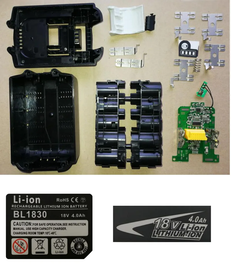 BL1830 пластиковый чехол для батареи PCB Защитная плата для зарядки коробка этикетка для MAKITA 18 в BL1850 3Ah 5Ah светодиодный индикатор литий-ионной батареи