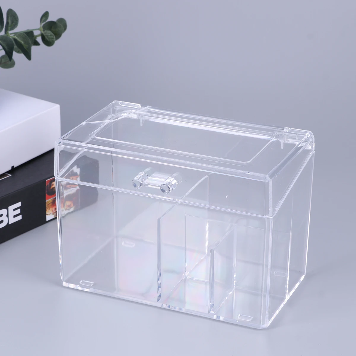 

Makeup Storage Box Transparent Durable Cotton Pads Cosmetic Pads Container Organiser Case With Lid