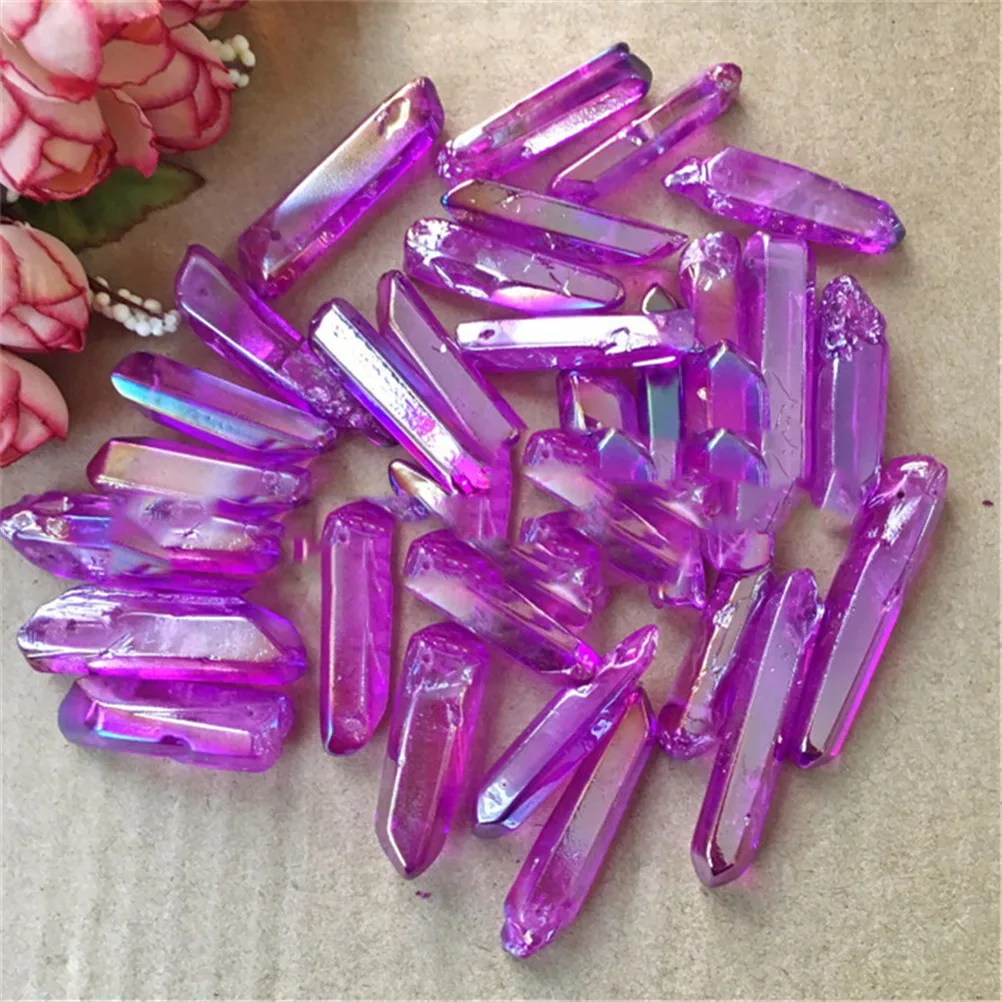 1 шт. натуральный флюоритовый кварц, Кристальный камень, красочный подарок для украшения дома, ожерелье, стразы, Необычные Подвески для изготовления ювелирных изделий - Цвет: D 3-5cm Purple