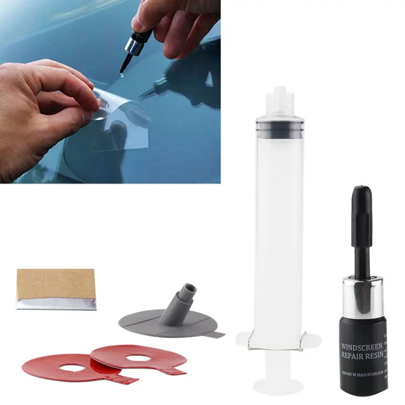 windshield repair kit DIY Kit лобовое стекло автомобиля ремонт инструменты авто Стекло ветрового ремонт трещины набор дать уплотнение двери ручка защитные декоративные Стикеры