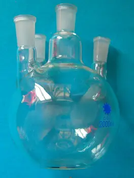 

2000ml,24/40,4-neck,Flat Bottom Glass Flask,2L,Four Necks,Lab Chemistry Bottle