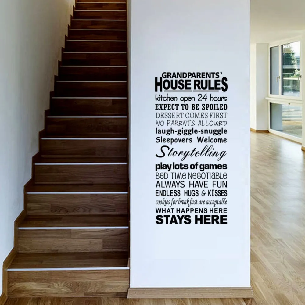 Buy Removable Grandparents House Rules wall stickers