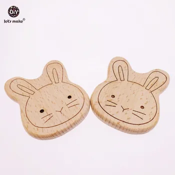 

Let's make 10pcs Unfinished Smile Rabbit Carving Wooden Beech Teether Montessori Toys DIY Baby Gift Nursing Accessories Teether