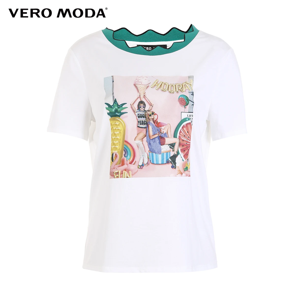 Vero Moda женская футболка с милым принтом в рубчик | 318301534|Футболки|