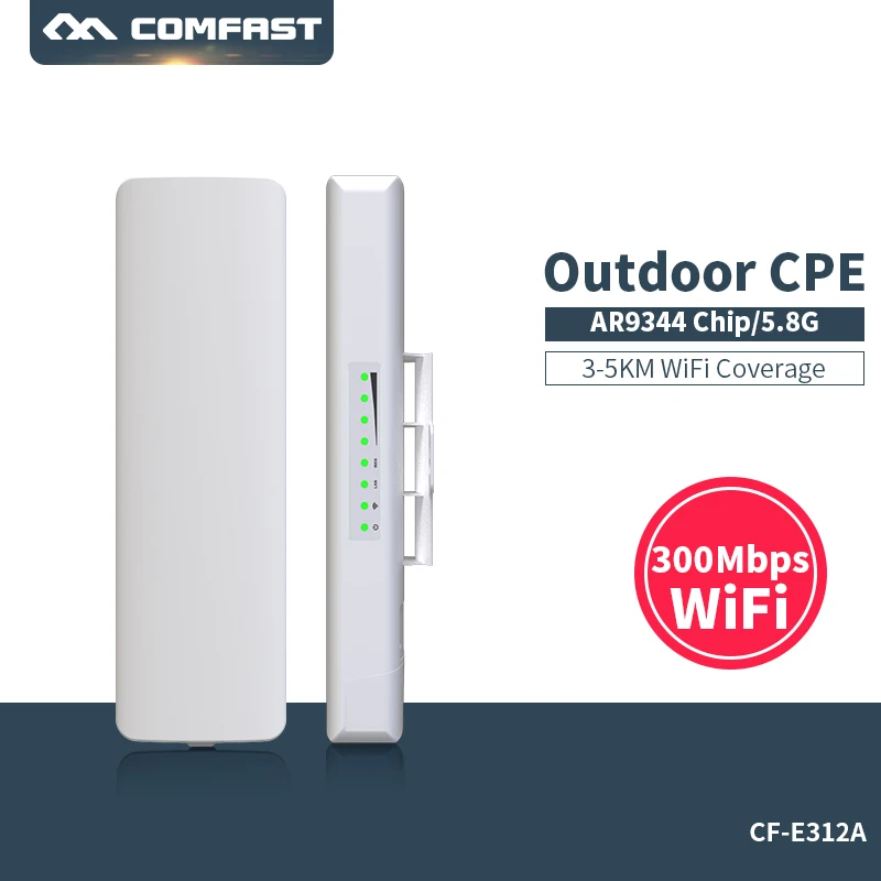 

3 km Long Range 5Ghz 300 Mbps high power Wireless Router Outdoor CPE wifi 2*14dBi Antenna Comfast CF-E312A support OpenWRT