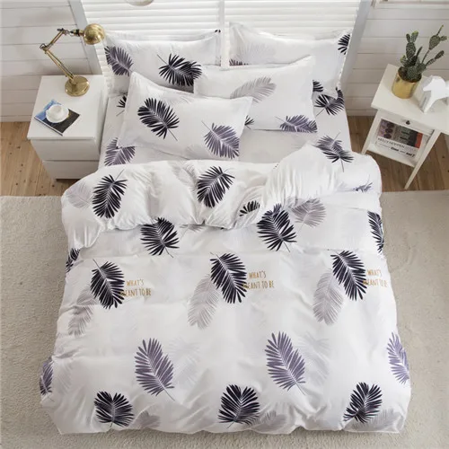 Постельное белье The Nordic style bedding set duvet cover set twin Full Queen brief reactive printed bed linen flat sheet bedclothes not quilt - Цвет: anqila