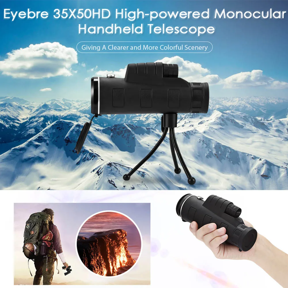 Eyebre 35X50HD мощный Монокуляр ручной телескоп HD Vision 8X увеличение легкий монокулярный