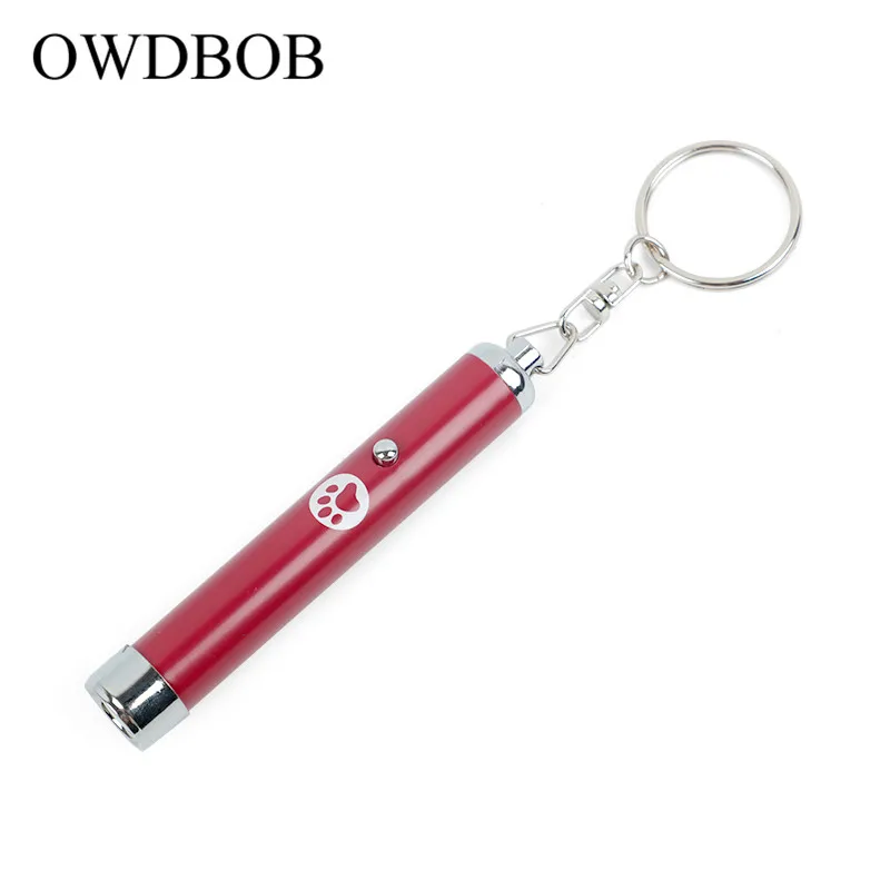 red OWDBOB креативный питомец кошка светодиодный лазерный проектор ручка с яркой мультипликационная мышь тени забавная игрушка для кота игрушки для домашних животных - Цвет: red