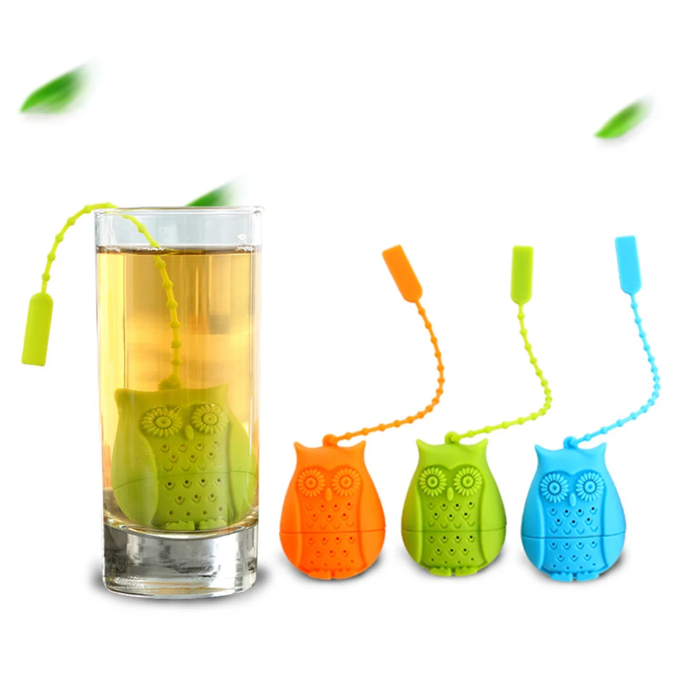 

Creative Cute Owl Tea Strainer Tea Bags Food Grade Silicone loose-leaf Tea Infuser Filter Diffuser Fun Cartoon Tea Accessories