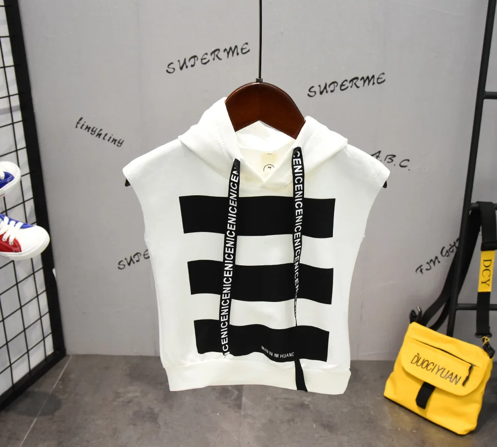 New Summer Children Sports Clothing For Boys Clothes Set Casual Active Baby Boy Outfits Stripe Hooded Tops Shorts 2pcs Kids Suit (10)