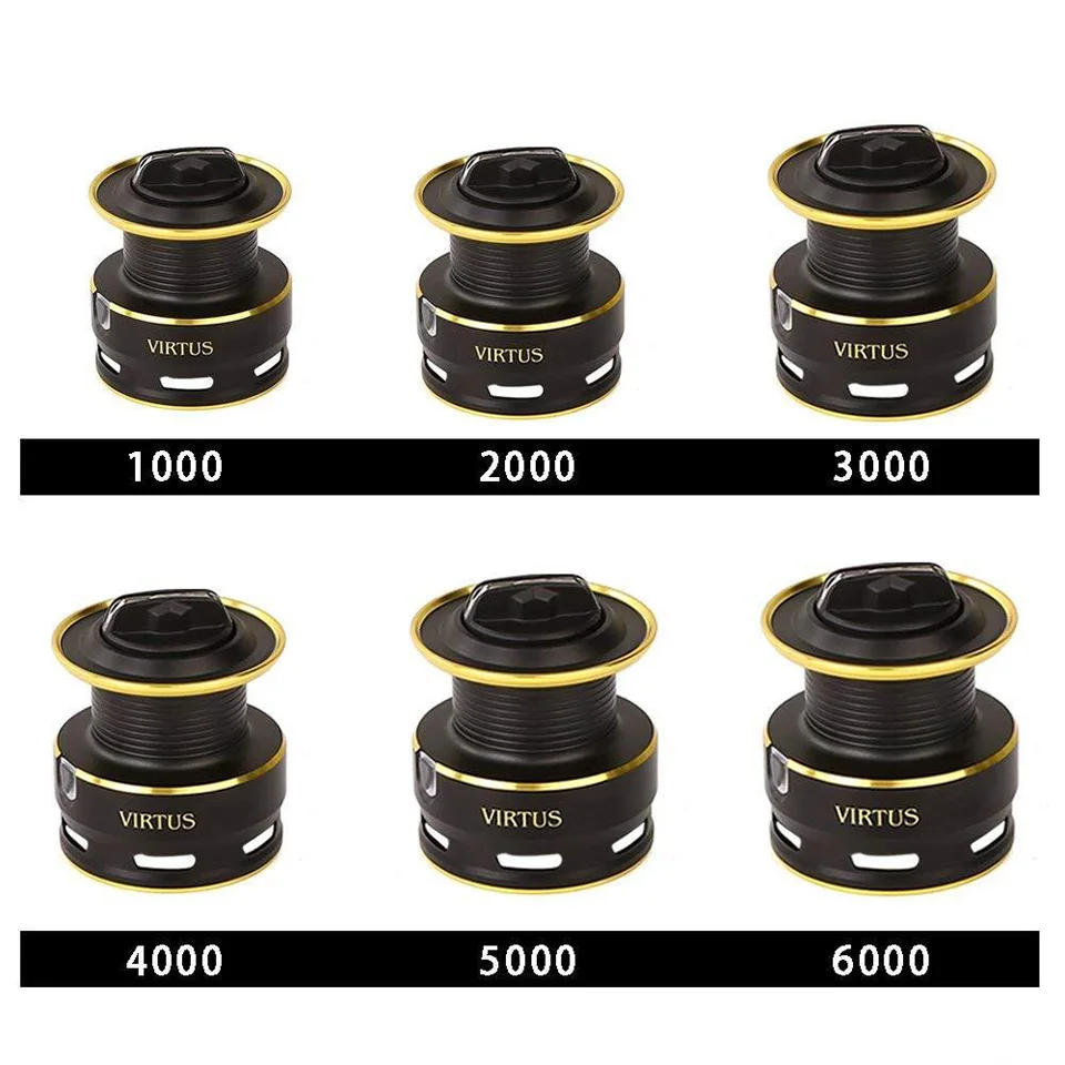 Carretel de Pesca Molinete de Fiação Carretéis com Alça 4 + 1 Original Virtus Rolamentos 5.1:1 Relação 2.5 Kg-7.5 kg Potência Japão Cnc 5.0:1 - 6 Carretel de pesca original virtus molinete de