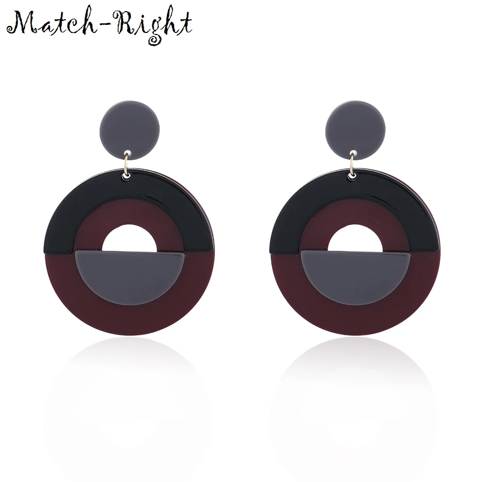 

Match-Right Women Trendy Ethnic Vintage Statement Long Drop Earrings with Acrylic for Women Jewelry Gifts SP188