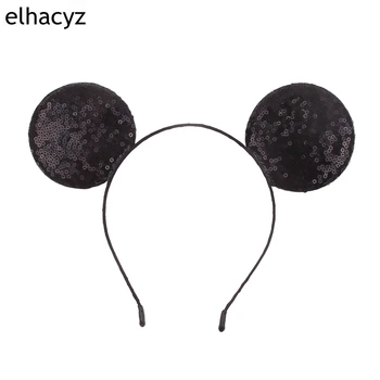 

10pcs/lot Black color Girl Minnie Mouse Ear Hairband Trendy Baby Girl DIY Hair Accessories for Kids New Children Headwear
