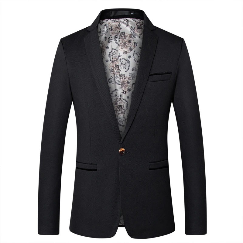 

5XL 4XL Fashion Trend Suit Men Slim Single Button black Color collision Suits Jacket mens 2019 Male Business Casual Blazers Coat