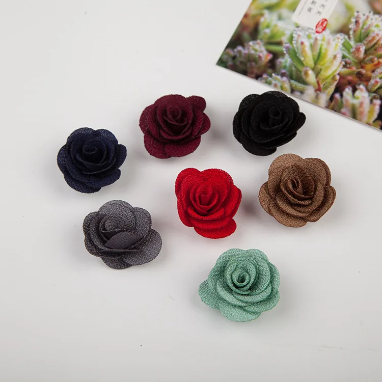 

100pc/lot mini 4cm handmade felt flatback rose flower Diy for hair accessories headband ornaments