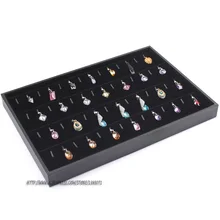 Черный выставочный лоток для подвесок Гладкий кулон коробка-Витрина ювелирных изделий приспособление для хранения Коробки выставочный стенд для украшений