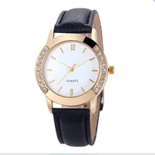 Durable 2016 Fashion women watches PU Leather Luxury Diamond watch women Quartz Watch relogio feminino erkek kol saati