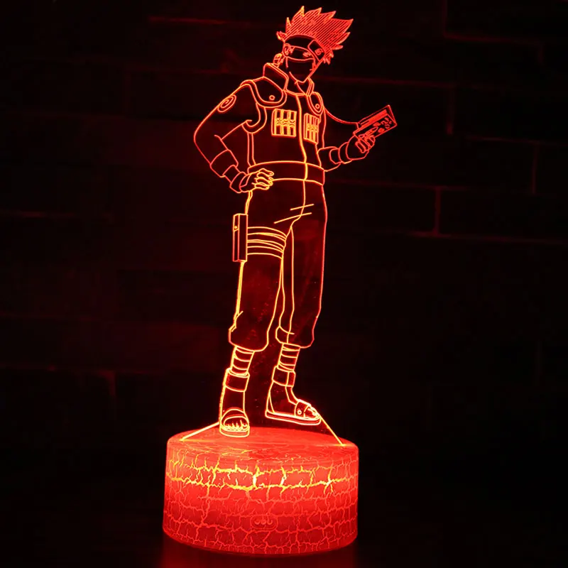 Светодиодный 3d светильник Fighting Naruto ночник 7 цветов меняющий цвет сенсорное