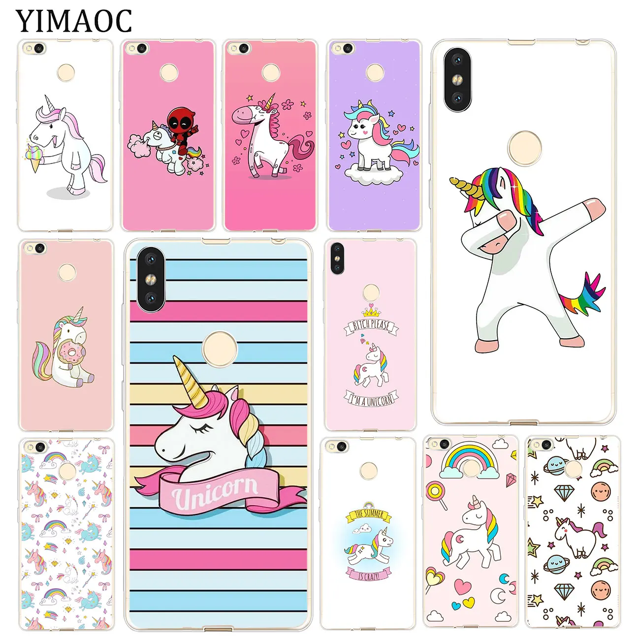 

YIMAOC UNICORN cartoon funny Horse Soft Case for Xiaomi MI Redmi 7A 6A 4A 4X S2 K20 GO Note 8 7 5 6 Pro Plus 4 Cover