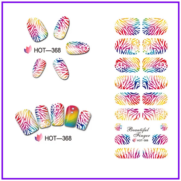 3 упаковки/партия наклейки для татуировки ногтей водная наклейка для дизайна ногтей слайдер Паук Паутина леопард тигр кожа шаблон HOT367-369