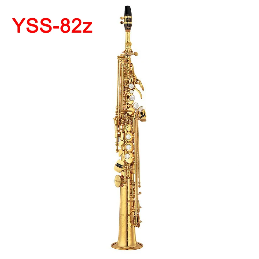 

Japan New Saxophone Soprano Yss-82z B Flat saxofone Lacquer gold Straight Sax Musical instrument professional Case+mouthpieces