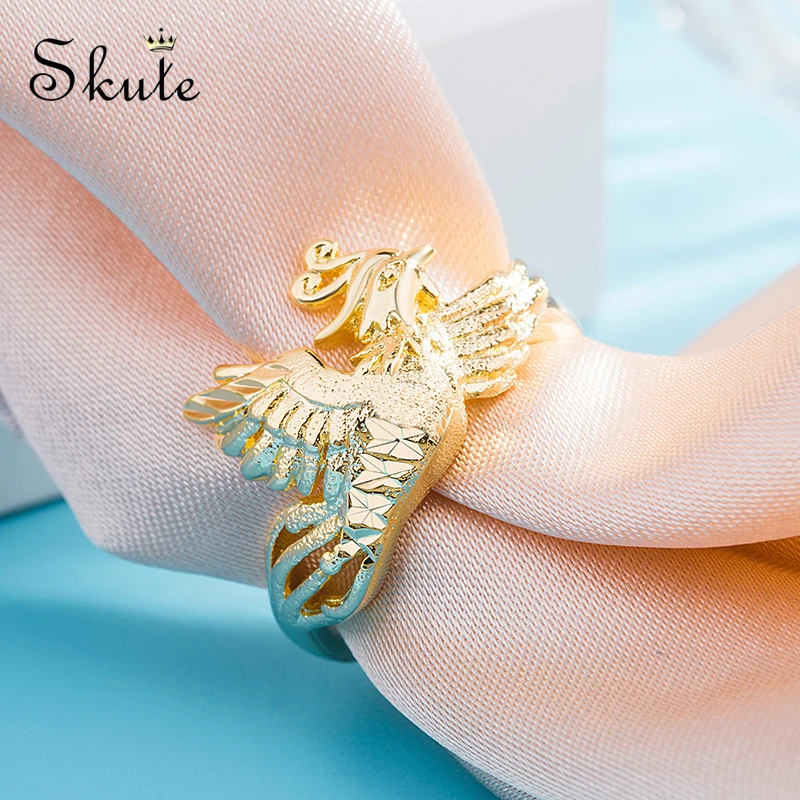 Skute High Quality Carved Phoenix Ring Wedding Engagement Rings for