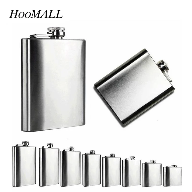 

Hoomall Hip Flasks Portable Wine Whisky Pot Flagon Stainless Steel Drinking Bottle Pocket Brandy Vodka Container Gift