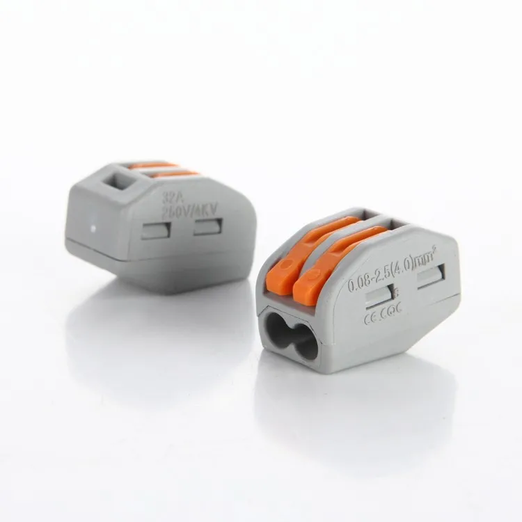 100PCS PCT-212 2 Pin Universal compact wire wiring connector conductor terminal block with lever (2)