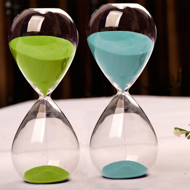 Kopen 30 minuten Transparant Glas Zand Zandloper Creatieve Zandloper Timer Klok Countdown Timing Valentijnsdag Cadeaus Home Decor