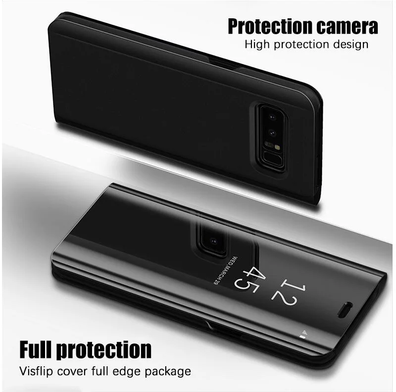 Прозрачный зеркальный чехол подставка для Huawei Mate 8 9 10 Lite Pro P20 P10 P9 P8 Plus 2017 флип P
