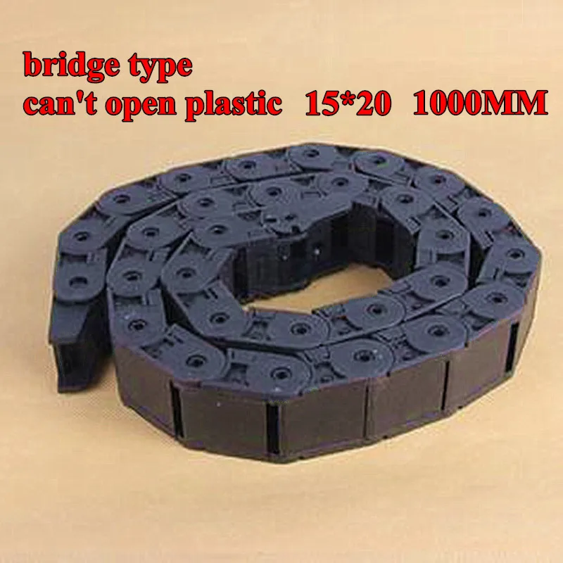 

15mmx20mm Plastic Cable Drag Chain Wire Carrier with End Connector Length 1m for 3D Printer CNC Router Machine Tools
