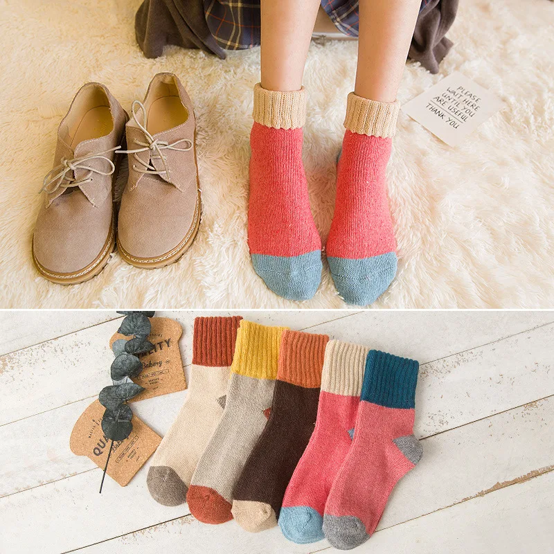 Женские зимние носки бархатные толстые теплые махровые термоноски корейский стиль женские шерстяные носки теплые skarpetki calcetines уличная одежда