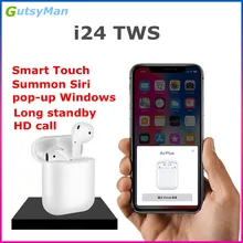 GutsyMan i24 TWS wireless Earphones Bluetooth 5.0 Headphones Stereo Bass Pop up Touch control Headsets Earbuds for smart phones