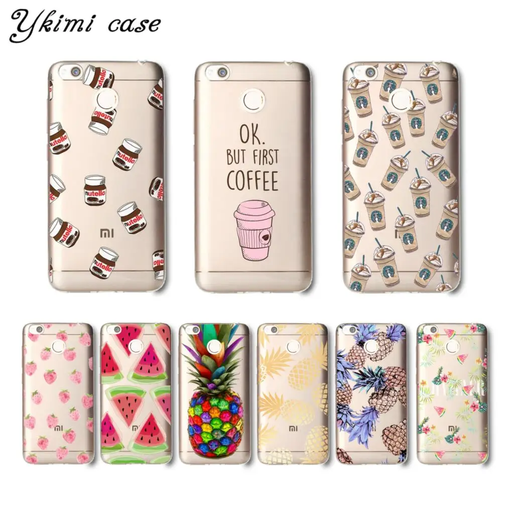 Ykimi case Fashion Fruits and Drinks Cover For Xiaomi Redmi 5 plus 5a 6 pro 6a 4x 4a note 4 4x 5 pro 5a 6 case soft Silicone TPU