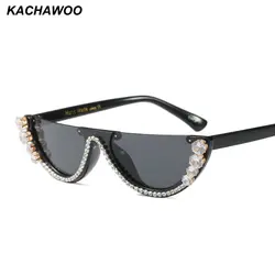Kachawoo оптовая продажа 6 шт. полукадр кошачий глаз солнцезащитные очки со стразами роскошные солнцезащитные очки женские модные вечерние