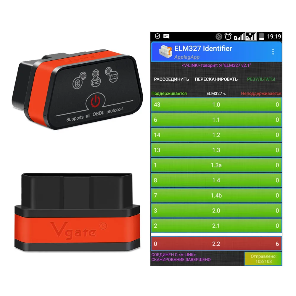 Vgate Icar Pro ELM327 V2.1 OBD2 Bluetooth диагностический сканер ELM 327 Автомобильный диагностический инструмент OBD2 сканер для SAE J1850 ELM327 V1.5 - Цвет: elm327 v2.1 Orange