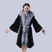 2016 new fur coats,mink coat,genuine fur coat with fox fur collar,mink fur coats natural,