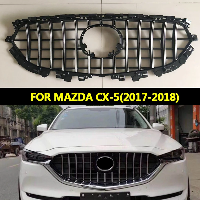

HIGH QUALITY FRONT RACING GRILLE MESH RUNNING BOARD MASK COVER GRILLS FIT FOR MAZDA CX-5 CX5 2017-18 EXTERIOR ACCESSORIES GRILL