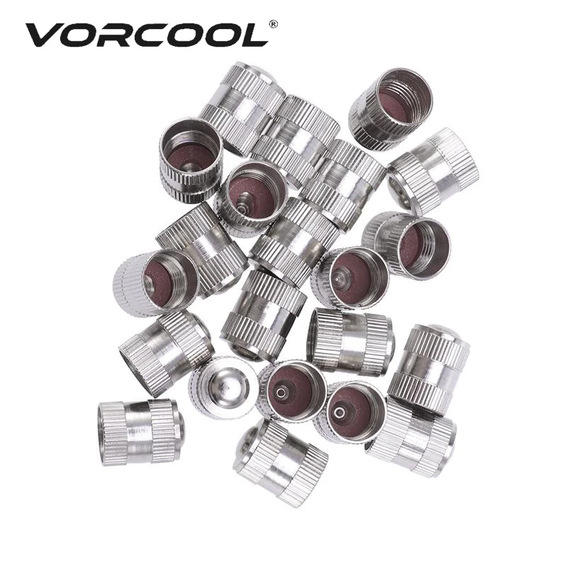 

VORCOOL 20Pc Silver Bicycle Tyre Wheel Stem Air Valve Caps Dustproof Copper Tyre Valve Stem Bike Wheels Cover Accessories