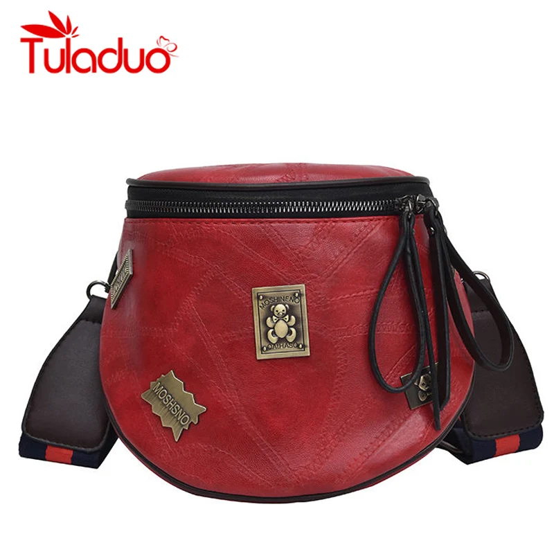 

Tuladuo Brand Women Bag Luxury Designer Handbag Mini Shoulder Bag Fashion Saddle Bag Female Crossbody Bag Wide Strap PU Leather