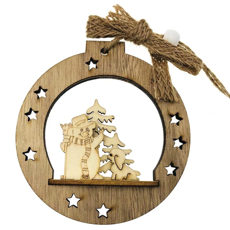 Милый Санта Клаус, Рождественская елка, украшение, сделай сам, креативные деревянные подвесные Подвески, деревянные поделки, рождественские, вечерние, для дома, детские игрушки