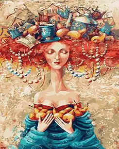 MaHuaf-W002 proud woman painting by numbers art canvas painting with acrylic paints for living room home decor 