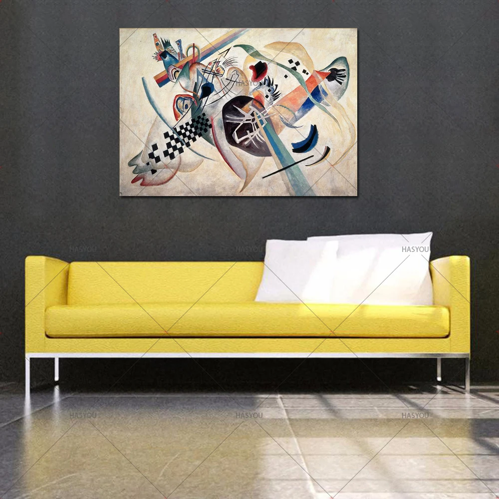Абстрактная картина маслом Кандинский без рамки, ручная роспись, специальная Современная Настенная живопись, поп-картина для гостиной