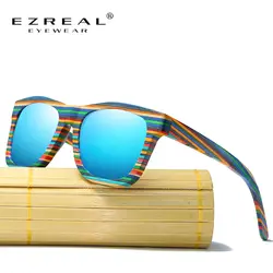 EZREAL поляризационный очки в деревянной оправе мужские бамбуковые солнцезащитные очки женские брендовые дизайнерские оригинальные