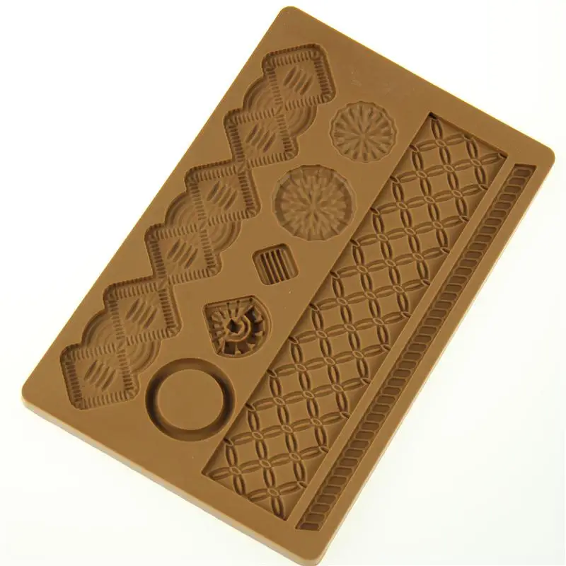 DIY Geometric Stripe Lace Style Edging Model Silicone Embossing Mold