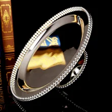 30 см диаметр фруктовая Тарелка Серебряная металлическая кружка поддон подставка для десерта кекса сковорода реквизит для дня рождения держатель для кексов Свадебные реквизиты