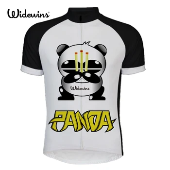 

Black and white panda printing cycling jersey wear 2018 pro polyester cycling clothing/summer men quick dry bicycle wear 6504