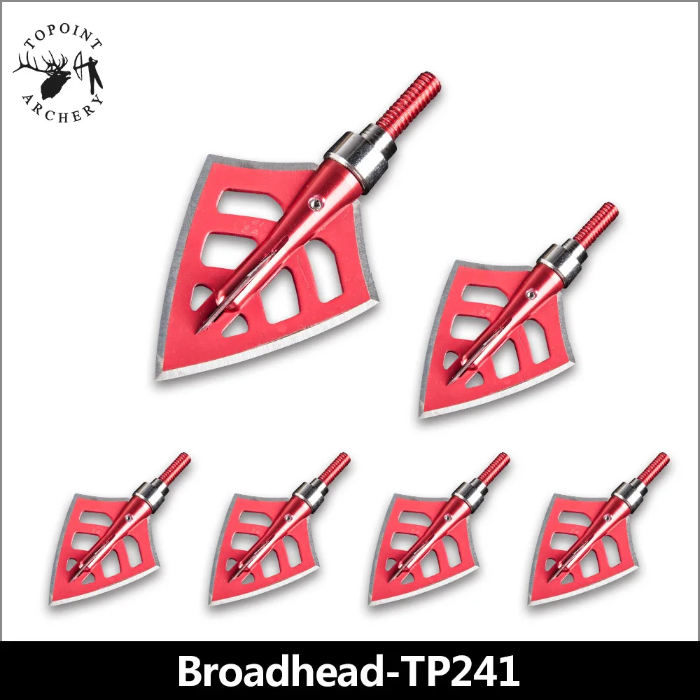 Topoint Archery,6PCS Broadheads,Stainless Steel Hunting Arrowheads