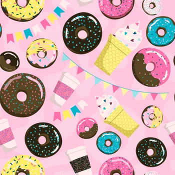 

LIFE MAGIC BOX Donut Wall Backdrop Baby Photo Background Kids Birthday Party Wallpapers